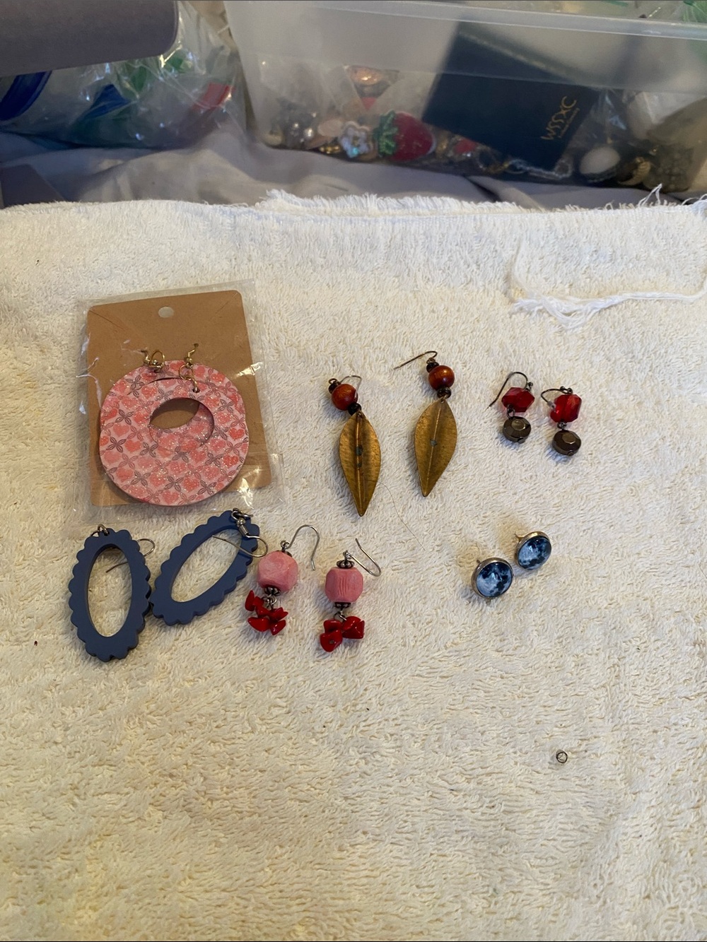 Assorted Women's Earrings Set - Pink, Red, Gold, Blue